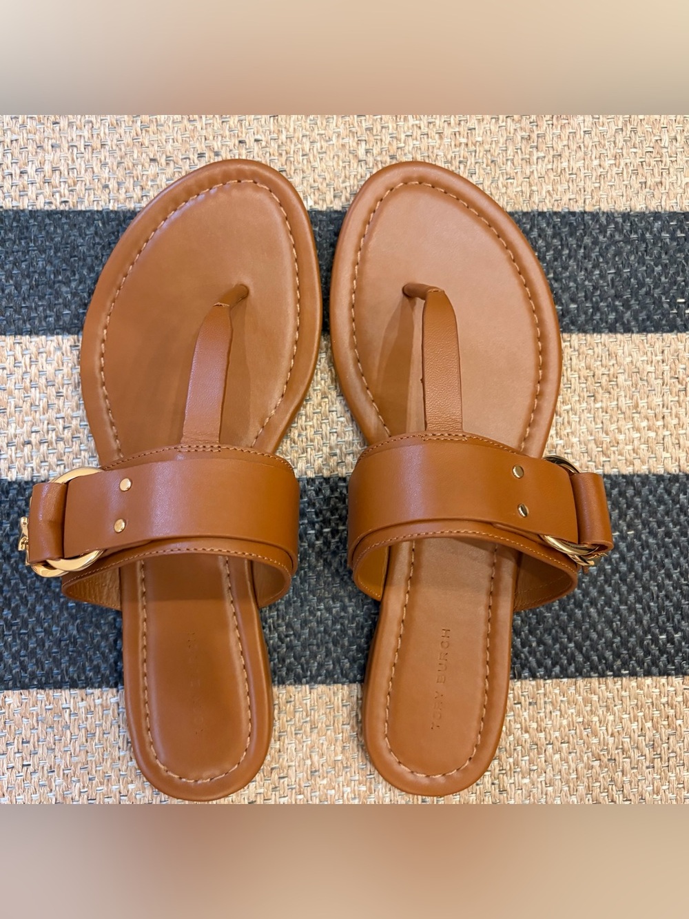 NWT Tory Burch Marsden Flat Thong Sandal in Tan Leather - Picture 5 of 8